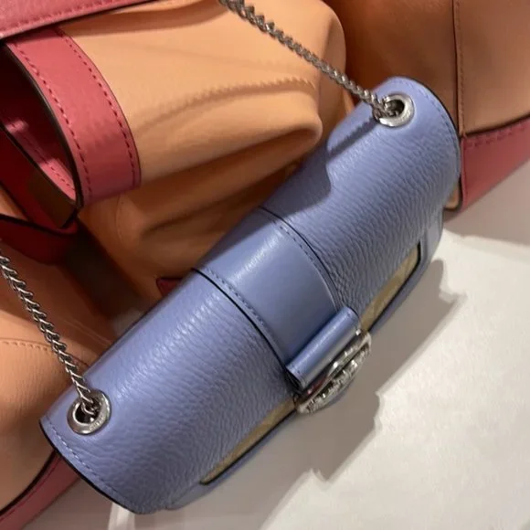 Coach Georgie Crossbody In Signature Canvas Light Khaki / Marble Blue - Picture 15 of 15